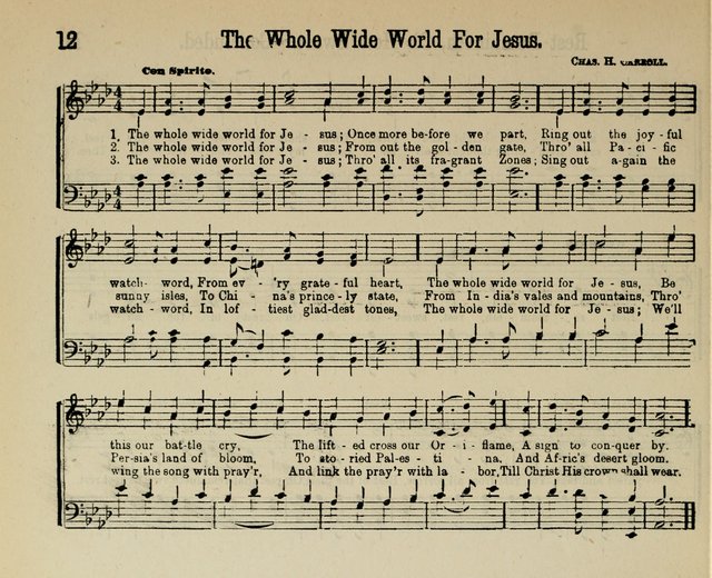 Royal Gems: a new and choice collection of Sunday school songs page 12