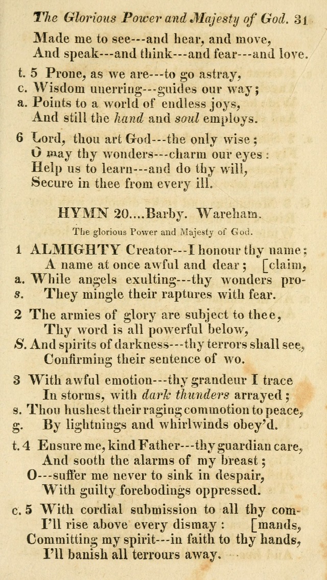 Regular Hymns: on a great variety of evangelical subjects and important occasions: with musical directions, for all the varieties of appropriate expression page 31