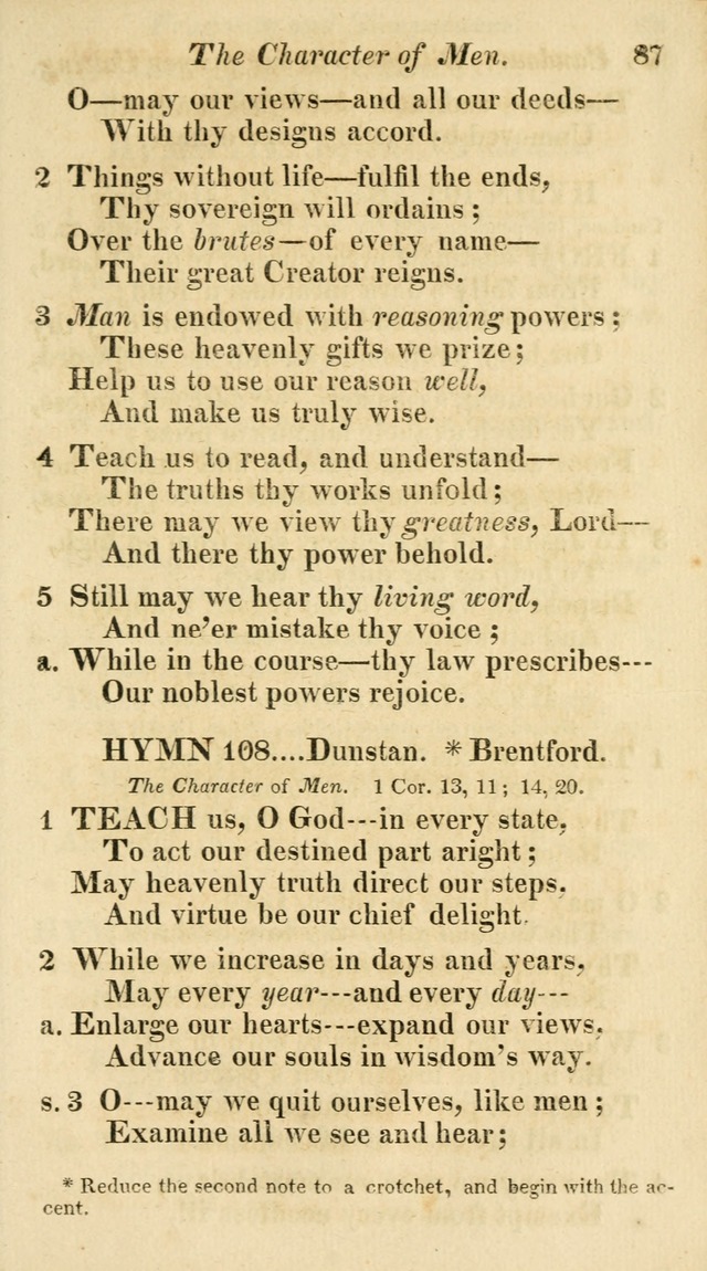 Regular Hymns: on a great variety of evangelical subjects and important occasions: with musical directions, for all the varieties of appropriate expression page 87