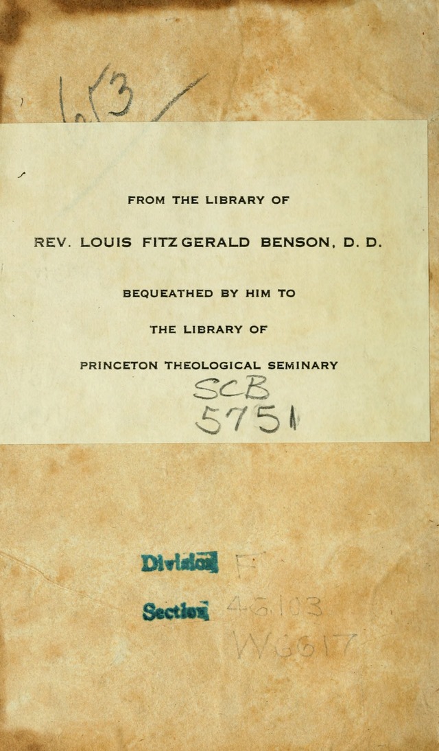 Regular Hymns: on a great variety of evangelical subjects and important occasions: with musical directions, for all the varieties of appropriate expression page i