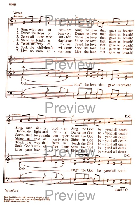 RitualSong: a hymnal and service book for Roman Catholics page 943