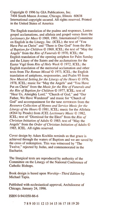 RitualSong: a hymnal and service book for Roman Catholics page ii