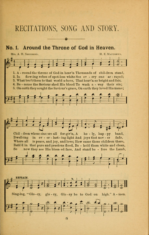 Recitations Song and Story: for Sunday and day schools, primary and intermediate Departments page 5