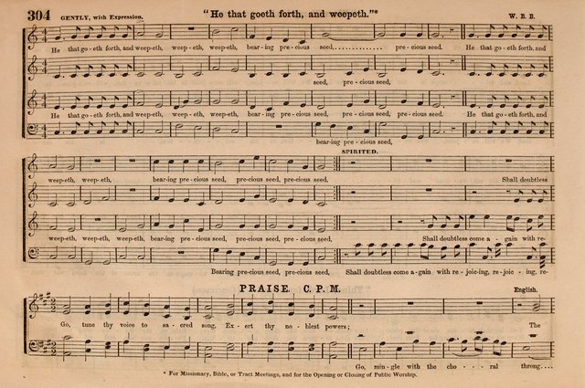 Selah: a collection of psalm and hymn tunes, introits, anthems, chants, motetts, choruses, etc. adapted to the use of classes, private circles, and worship assemblies page 304