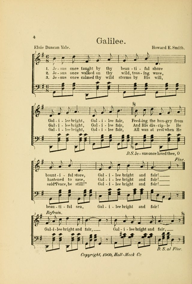 Songs for Little Singers: A Collection of easy pieces for Beginners and Primary Departments of the Sunday School and for use at home page 4