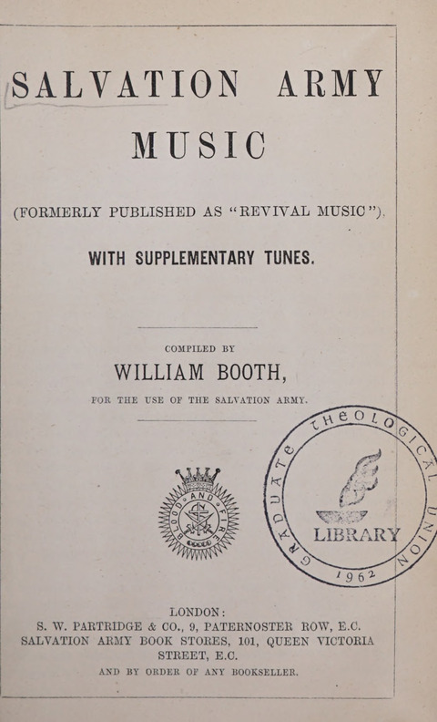 Salvation Army Music: (formerly published as "Revival Music") with supplementary tunes page vii