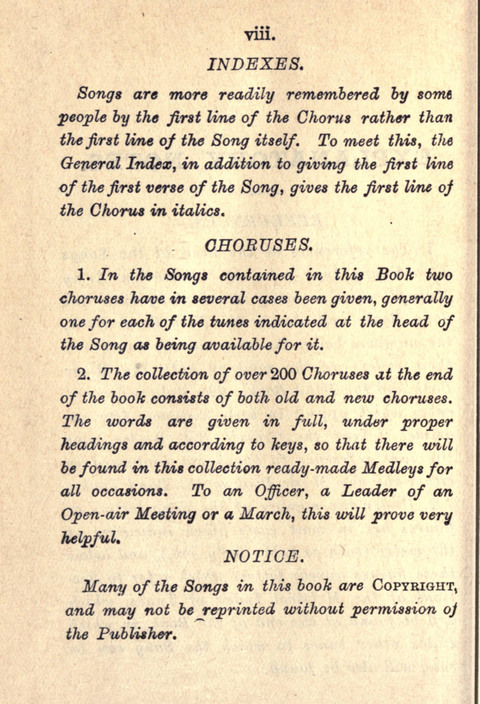 Salvation Army Songs page xi