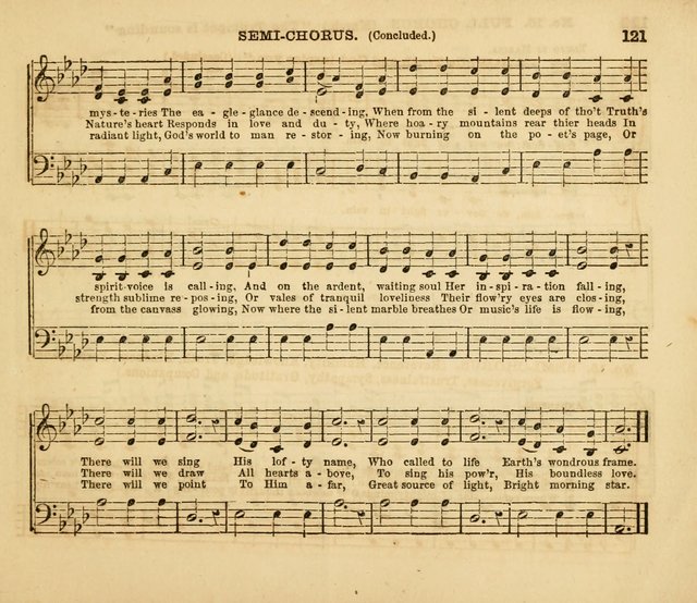 The Silver Chime: a cluster of Sabbath school melodies, tunes, sentences, chants, etc., for the use of children and teachers in their school exercises, devotions, and recreations, to which is added... page 121