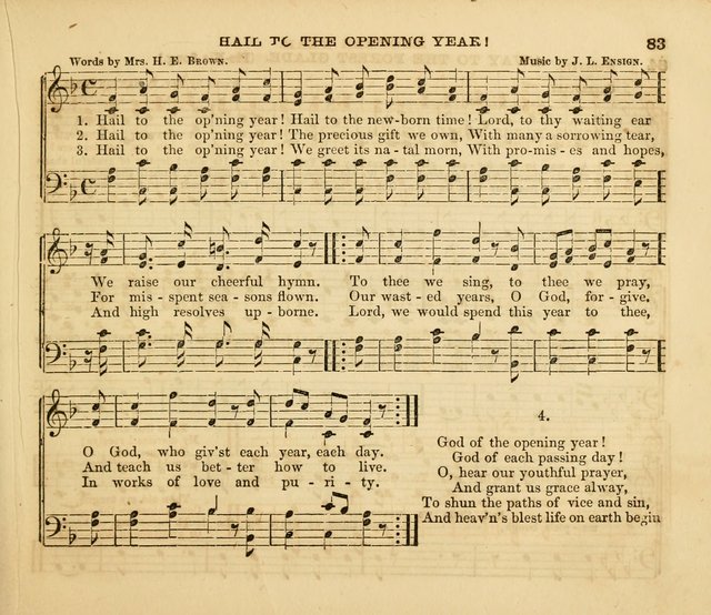 The Silver Chime: a cluster of Sabbath school melodies, tunes, sentences, chants, etc., for the use of children and teachers in their school exercises, devotions, and recreations, to which is added... page 83