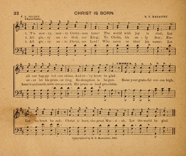 Sabbath Carols: a compilation of original, new, and beautiful music specially adapted for the Sabbath School (also an excellent book for Praise Meetings, Social Gatherings, and the Home Circle) page 32