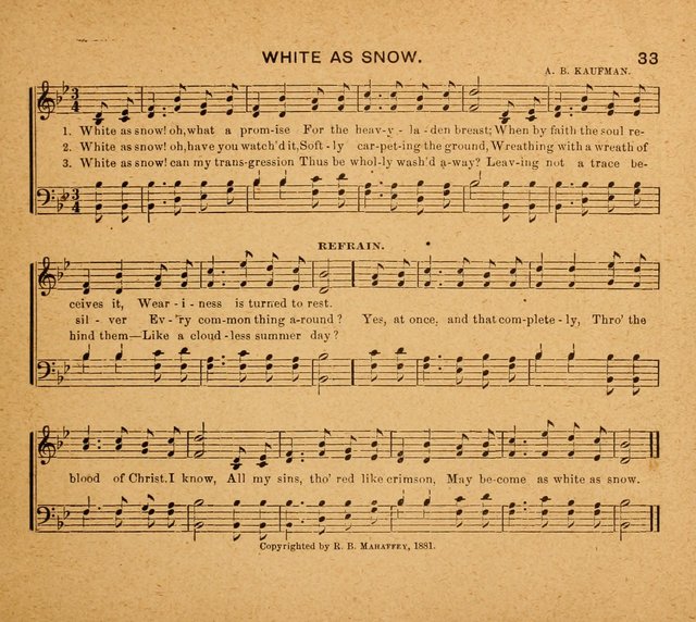 Sabbath Carols: a compilation of original, new, and beautiful music specially adapted for the Sabbath School (also an excellent book for Praise Meetings, Social Gatherings, and the Home Circle) page 33