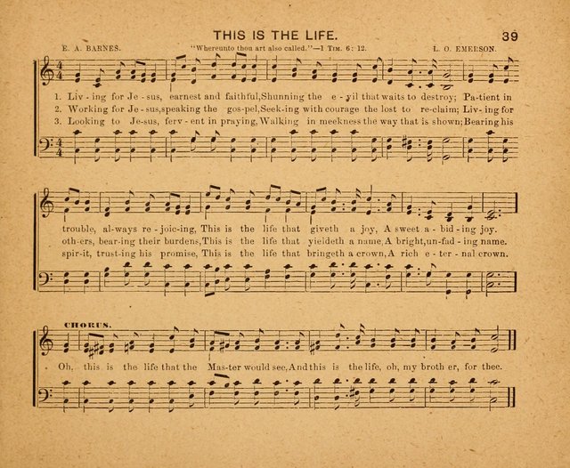 Sabbath Carols: a compilation of original, new, and beautiful music specially adapted for the Sabbath School (also an excellent book for Praise Meetings, Social Gatherings, and the Home Circle) page 39