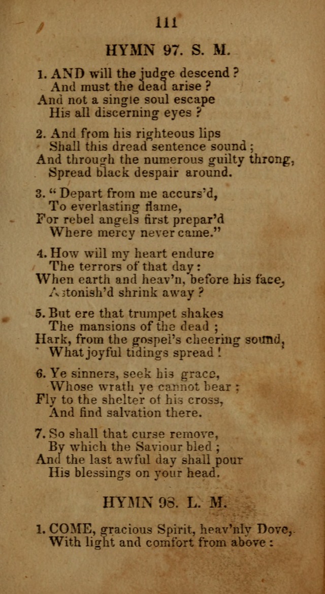 Social and Camp-meeting Songs, for the Pious (9th ed. enl.) page 111
