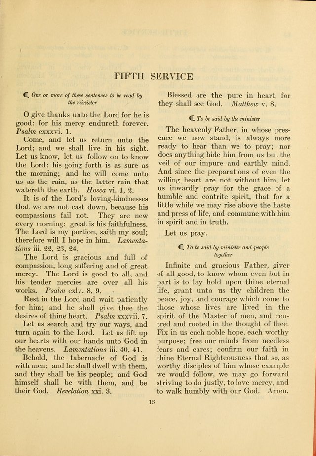 Services for Congregational Worship. The New Hymn and Tune Book page 13