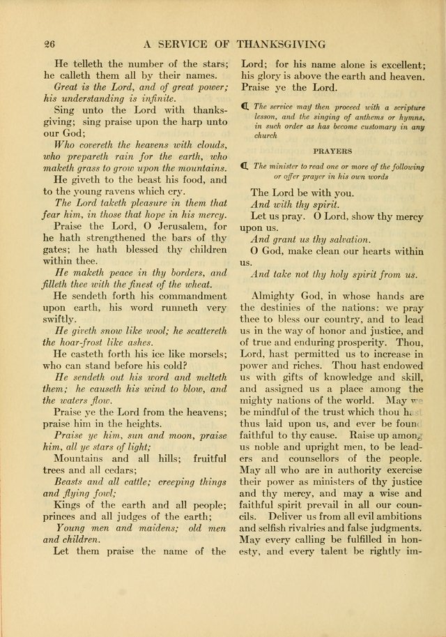 Services for Congregational Worship. The New Hymn and Tune Book page 26