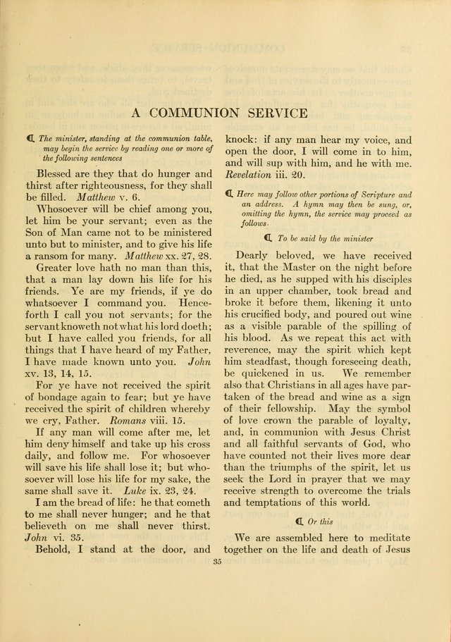 Services for Congregational Worship. The New Hymn and Tune Book page 35