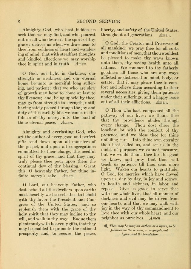 Services for Congregational Worship. The New Hymn and Tune Book page 6