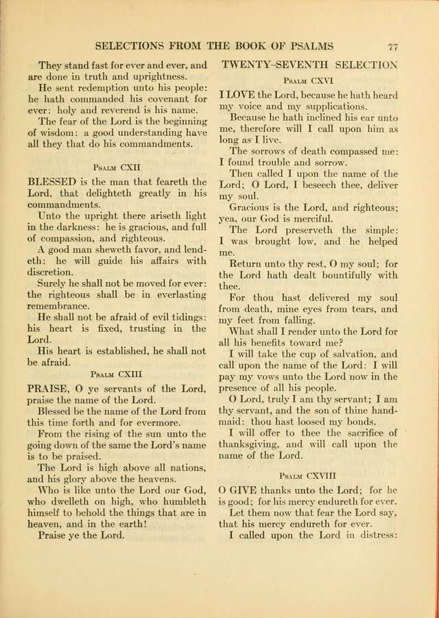 Services for Congregational Worship. The New Hymn and Tune Book page 77