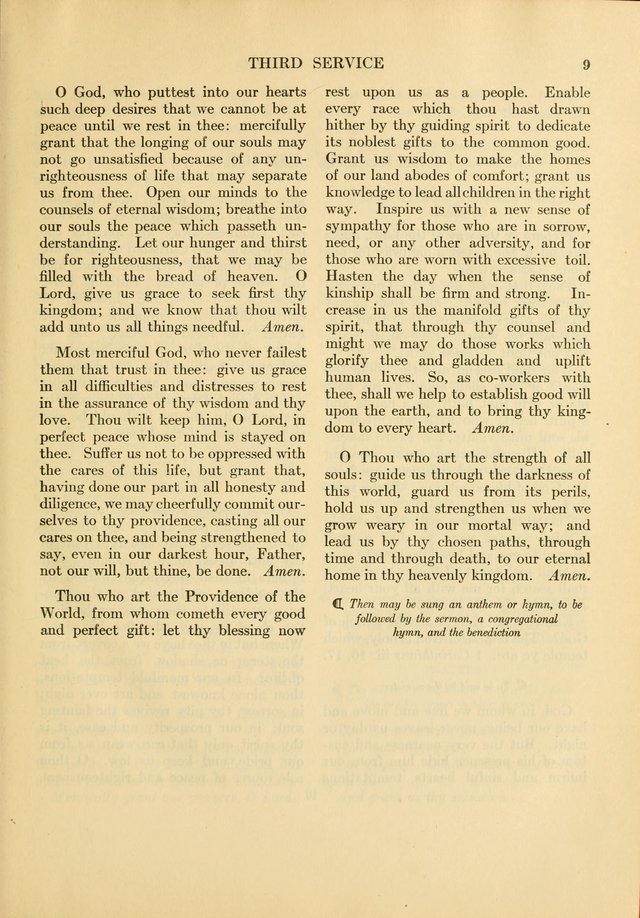 Services for Congregational Worship. The New Hymn and Tune Book page 9