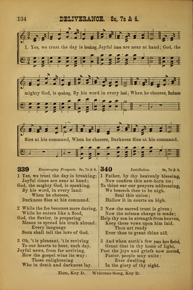 Songs of Devotion for Christian Assocations: a collection of psalms, hymns, spiritual songs, with music for chuch services, prayer and conference meetings, religious conventions, and family worship. page 134