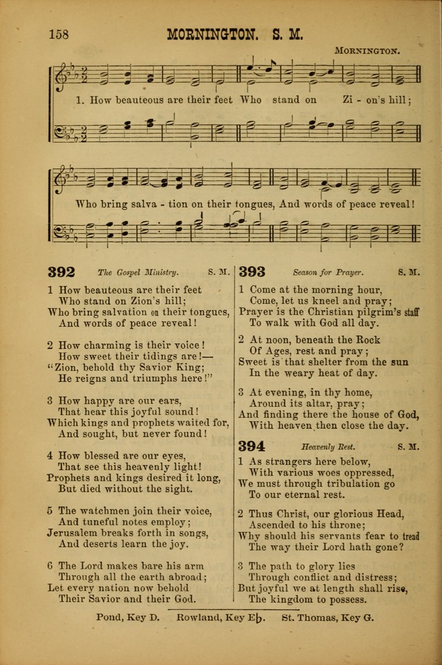 Songs of Devotion for Christian Assocations: a collection of psalms, hymns, spiritual songs, with music for chuch services, prayer and conference meetings, religious conventions, and family worship. page 158
