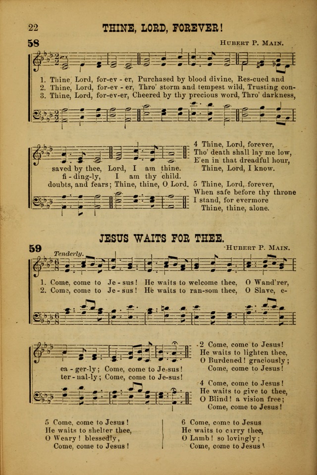 Songs of Devotion for Christian Assocations: a collection of psalms, hymns, spiritual songs, with music for chuch services, prayer and conference meetings, religious conventions, and family worship. page 22