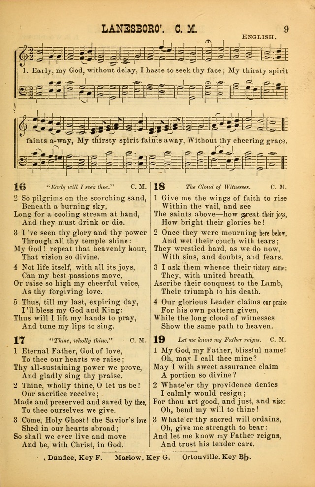 Songs of Devotion for Christian Assocations: a collection of psalms, hymns, spiritual songs, with music for chuch services, prayer and conference meetings, religious conventions, and family worship. page 9