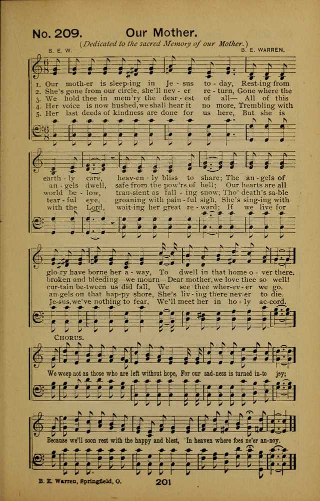 Songs of the Evening Light: for Sunday schools, missionary and revival meetings and gospel work in general page 201
