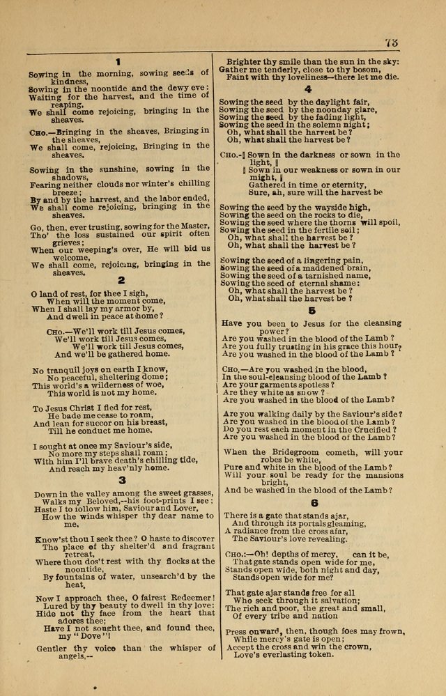 Salvation Echoes: for Sabbath School, Gospel, Prayer and Praise Meetings page 73