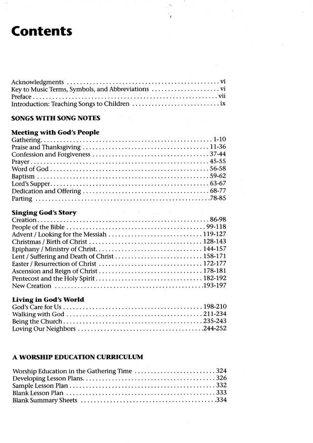 Songs for Life page iv