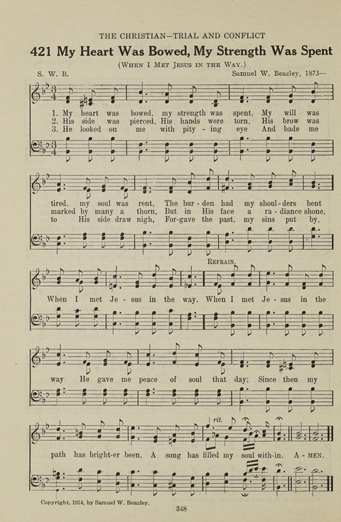 Service Hymnal: with responsive readings, appropriate for all Protestant religious activities page 340