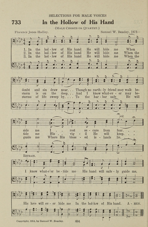 Service Hymnal: with responsive readings, appropriate for all Protestant religious activities page 596