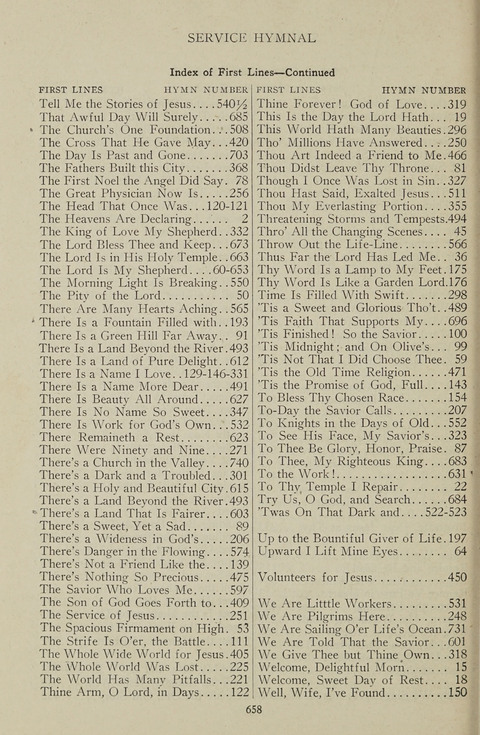 Service Hymnal: with responsive readings, appropriate for all Protestant religious activities page 650