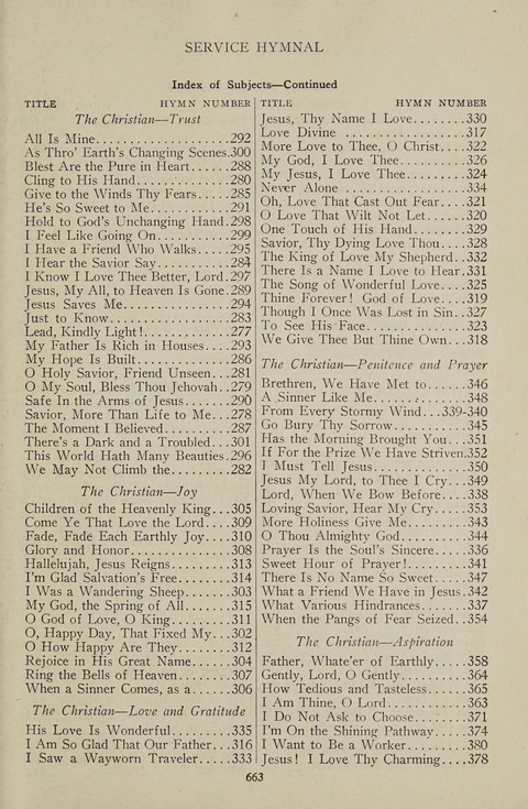 Service Hymnal: with responsive readings, appropriate for all Protestant religious activities page 655