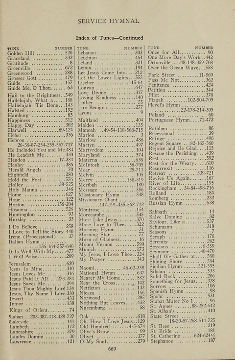 Service Hymnal: with responsive readings, appropriate for all Protestant religious activities page 661
