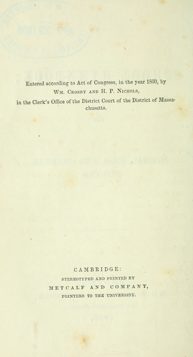 The School Hymn-Book: for normal, high, and grammar schools page vii