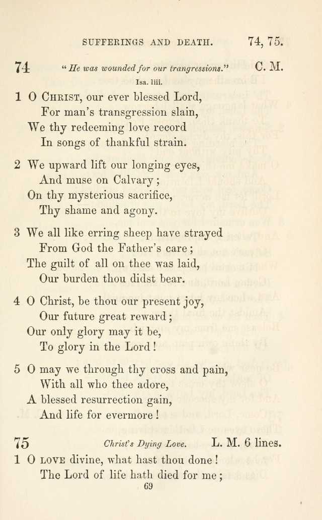 A Selection of Hymns: designed as a supplement to the "psalms and hymns" of the Presbyterian church page 69