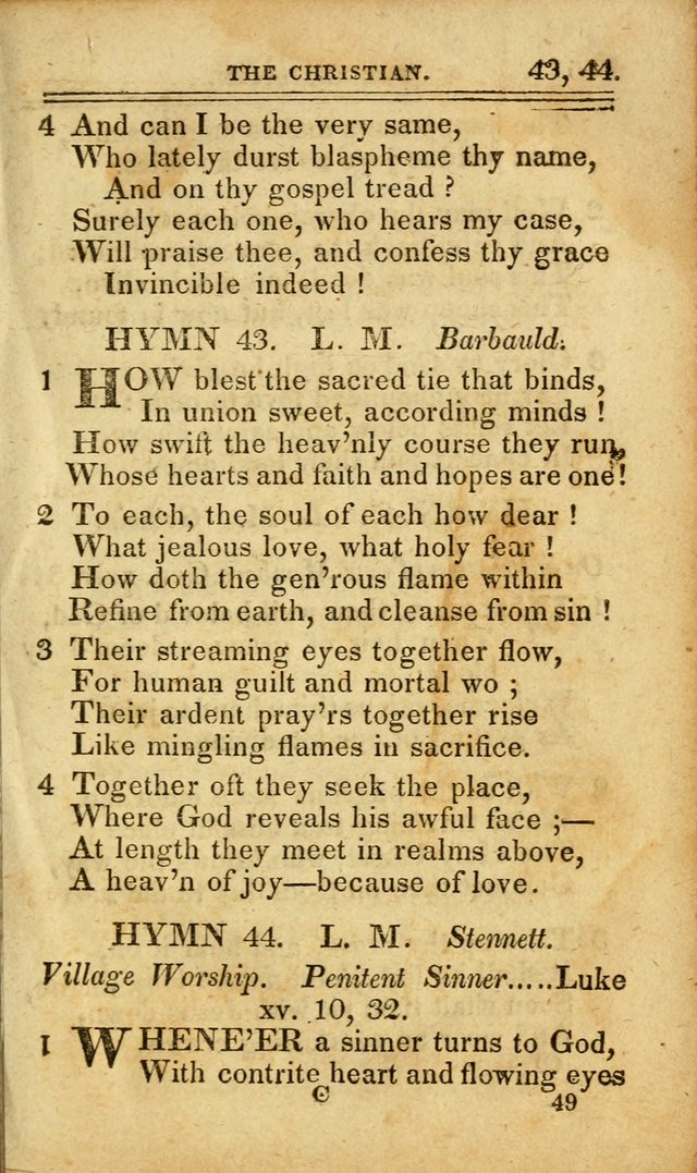 A Selection of Hymns: including a few originals, designed to aid the friends of  Zion in their private and social worship page 49