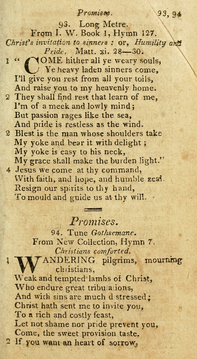 A Selection of Hymns & Psalms: from the most approved authors: principally from Watts & Rippon: together with originals page 99