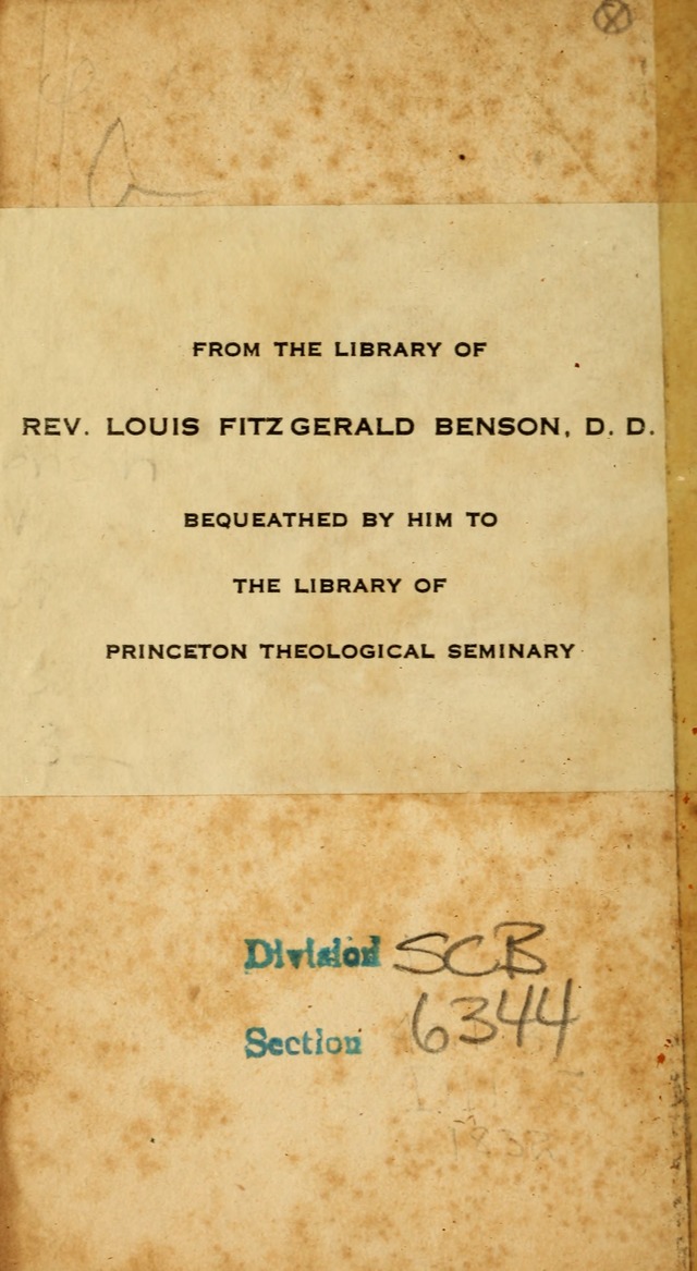 A Selection of Hymns and Psalms, for Social and Private Worship. (11th ed.) page iii