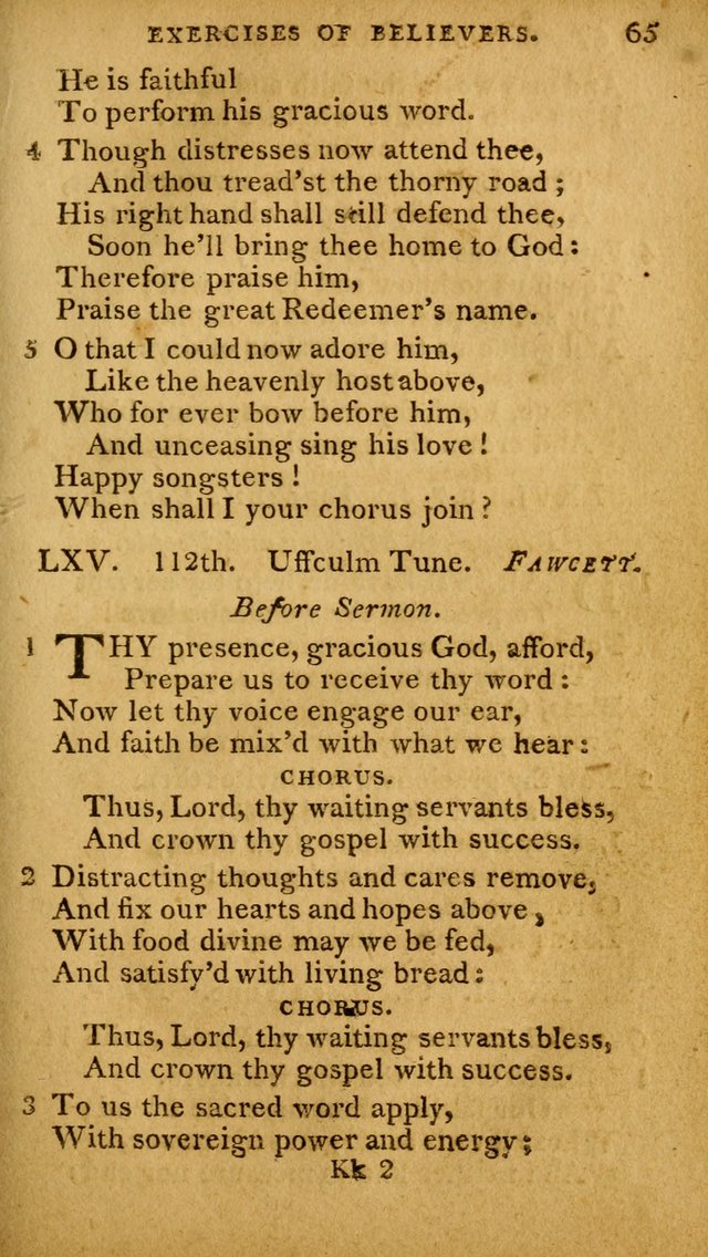 A Selection of Hymns and Spiritual Songs: designed (especially the former part) for the use of congregations as an appendix to Dr. Watt