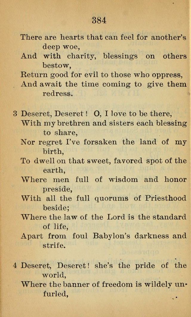 Sacred Hymns and Spiritual Songs for the Church of Jesus Christ of Latter-Day Saints (20th ed.) page 384