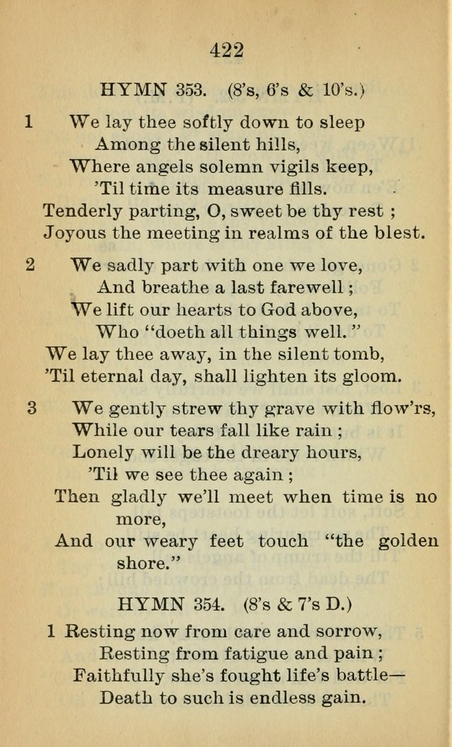 Sacred Hymns and Spiritual Songs for the Church of Jesus Christ of Latter-Day Saints (20th ed.) page 422