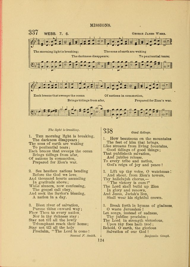 Sacred Hymns and Tunes: designed to be used by the Wesleyan Methodist Connection (or Church) of America page 124