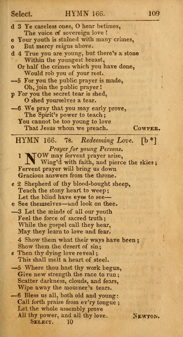 Select Hymns: the third part of Christian Psalmody; with directions for musical expression (Stereotype ed.) page 109