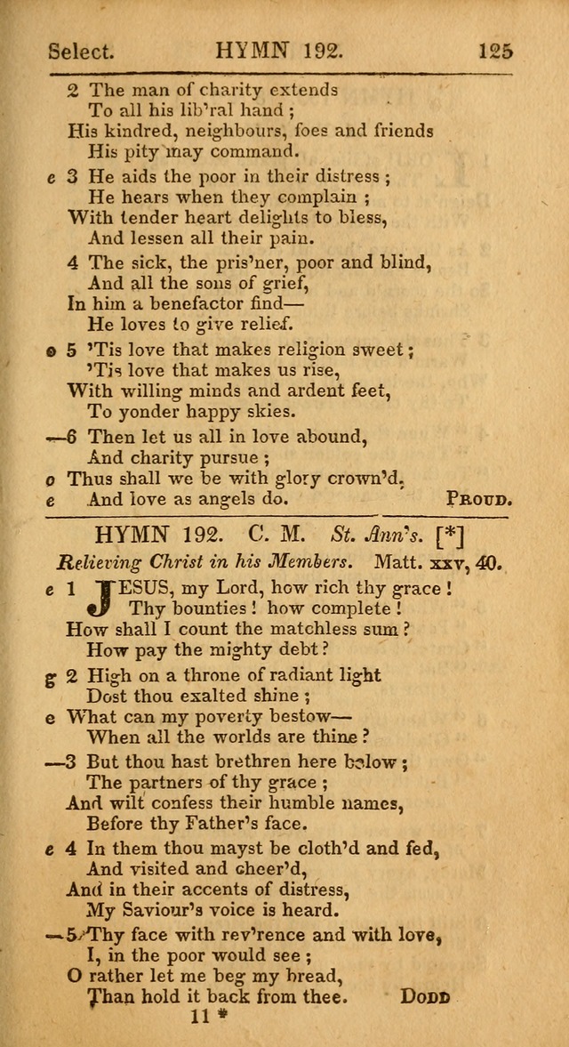 Select Hymns: the third part of Christian Psalmody; with directions for musical expression (Stereotype ed.) page 125