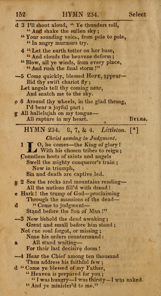 Select Hymns: the third part of Christian Psalmody; with directions for musical expression (Stereotype ed.) page 152