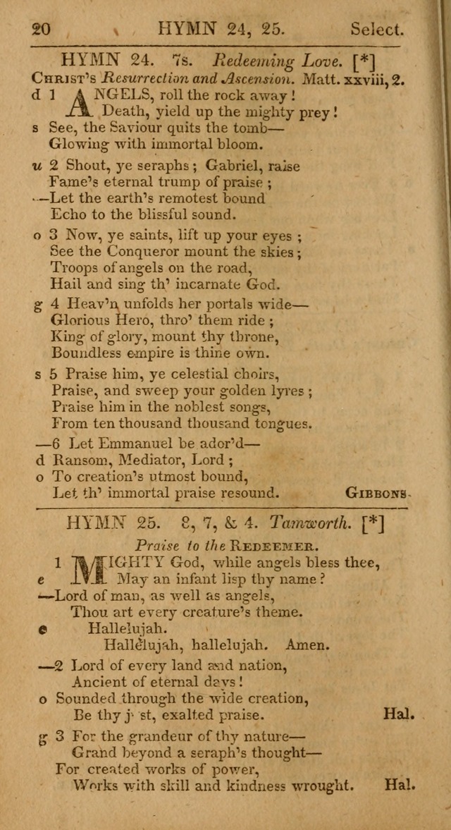 Select Hymns: the third part of Christian Psalmody; with directions for musical expression (Stereotype ed.) page 20