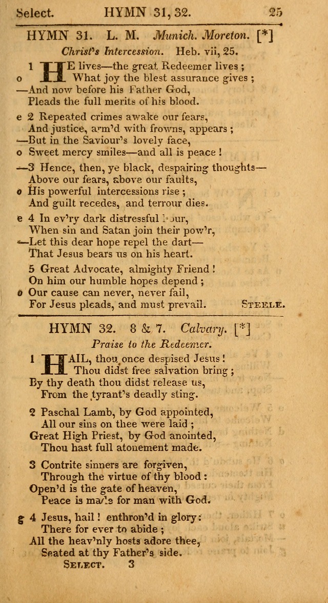 Select Hymns: the third part of Christian Psalmody; with directions for musical expression (Stereotype ed.) page 25