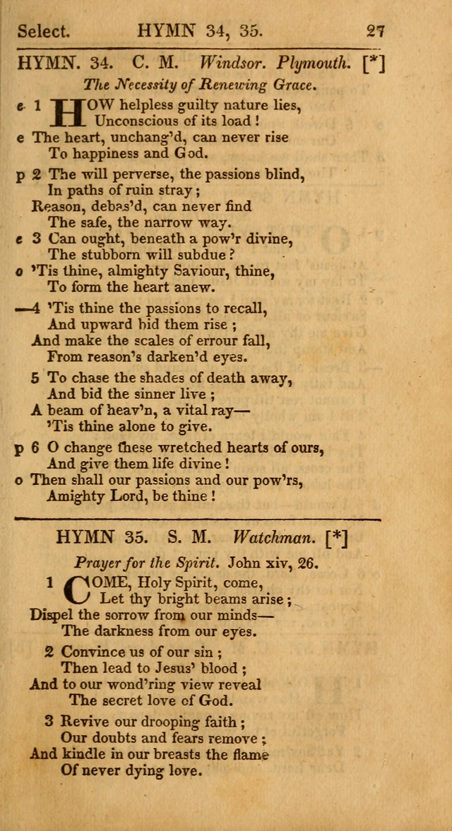 Select Hymns: the third part of Christian Psalmody; with directions for musical expression (Stereotype ed.) page 27